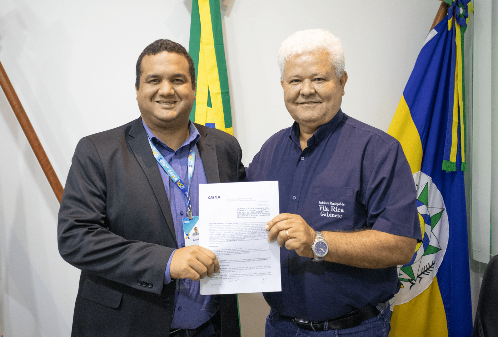 Prefeito Abmael Borges assina contrato com a Caixa Econômica Federal para gestão de pagamentos municipais